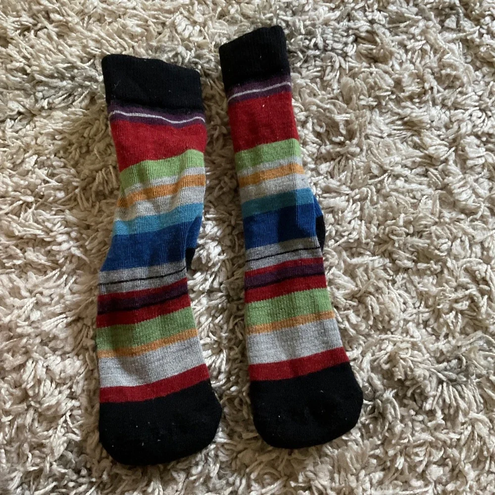 Smartwool Merino Wool Striped Crew Socks Womens Multi Color Hiking Outdoor